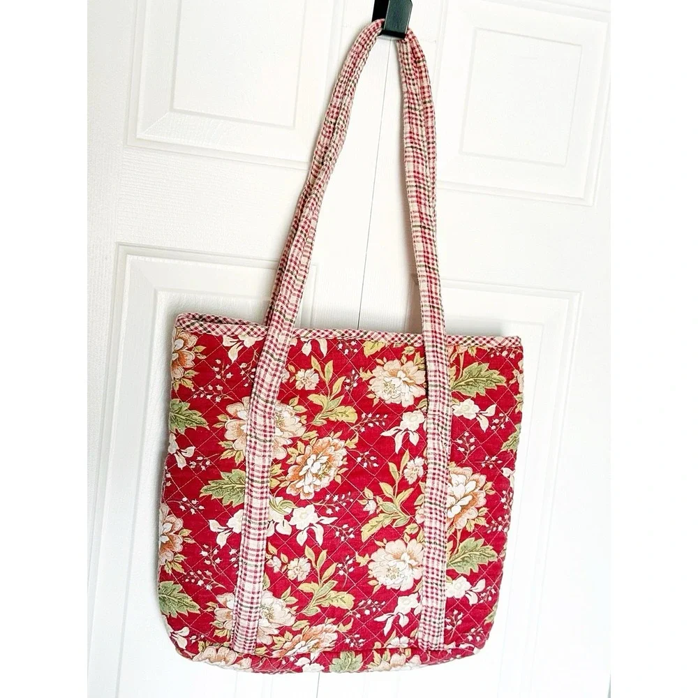 Pink Floral Tote With  Pockets